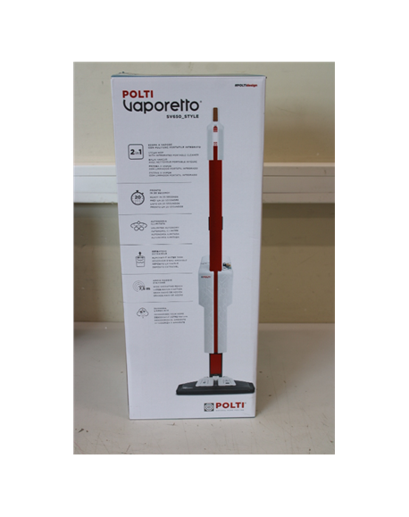SALE OUT. Polti PTEU0306 Vaporetto SV650 Style 2 in 1 steam mop with integrated portable cleaner, Red/White | Polti | Steam mop 