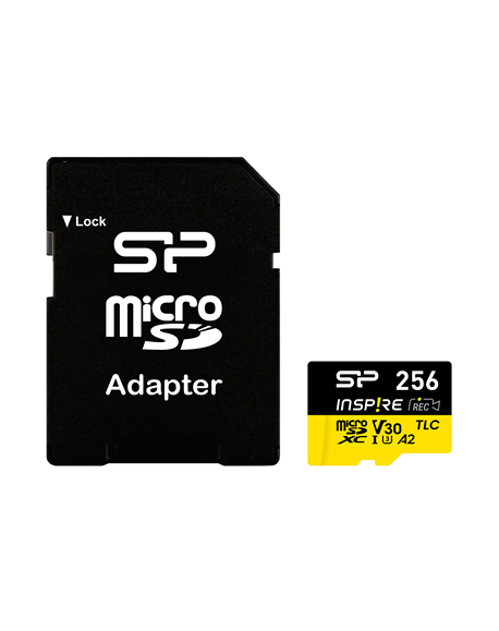 Silicon Power Inspire | 256 GB | microSDXC | Flash memory class C10, UHS-I U3, V30