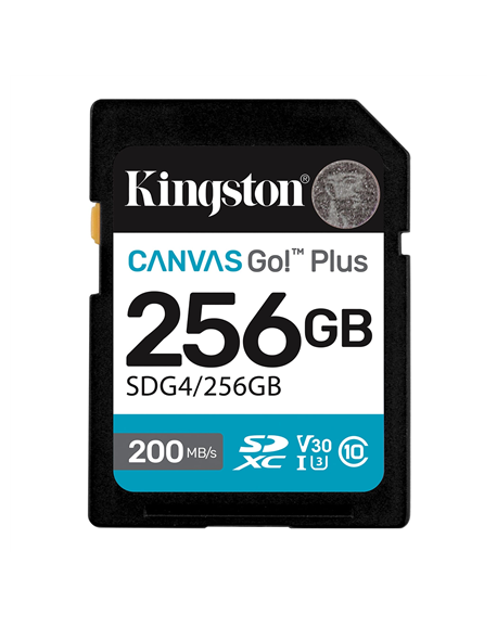 Kingston | Canvas Go! Plus | 256 GB | SD | Flash memory class Class 10, UHS-I, U3, V30