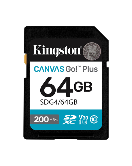 Kingston | Canvas Go! Plus | 64 GB | SD | Flash memory class Class 10, UHS-I, U3, V30
