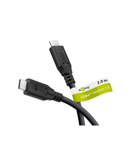 Goobay USB-C™ Cable, USB4™, 100 W, 20 Gbit/s, Power Delivery, 2 m, Black | Goobay