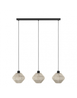 Midsumer Timeless Fabric Three Light Pendant | 40 W
