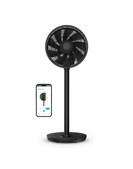 Duux Fan | Whisper Flex 2 | Stand Fan | Black | Diameter 34 cm | Number of speeds 30 | Oscillation | 2-21.5 W | Yes