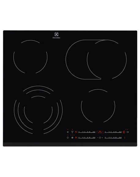 Electrolux | Hob | EHF6547FXK | Electric | Number of burners/cooking zones 4 | Touch | Timer | Black