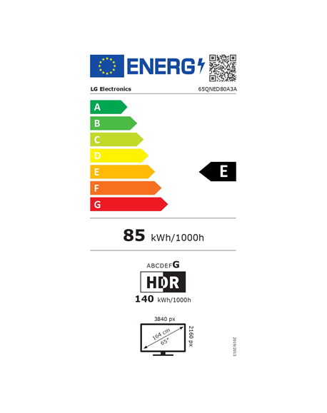 LG 65QNED80A3A | 65 | Smart TV | webOS | UHD