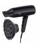 Braun Hair dryer | BRHD225E | 2200 W | Number of temperature settings 3 | Ionic function | Diffuser nozzle | Black