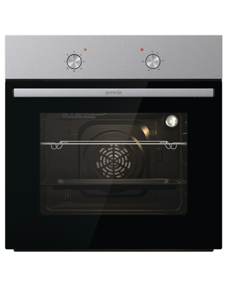 Gorenje Oven | BO6615E01X | 60 L | Electric | EnamelClean | Mechanical control | Height 59.5 cm | Width 59.5 cm | Stainless stee