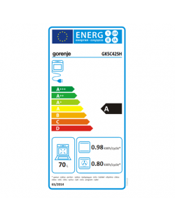 Gorenje Cooker | GK5C42SH | Hob type Gas | Oven type Electric | Grey | Width 50 cm | Depth 59.4 cm | 70 L