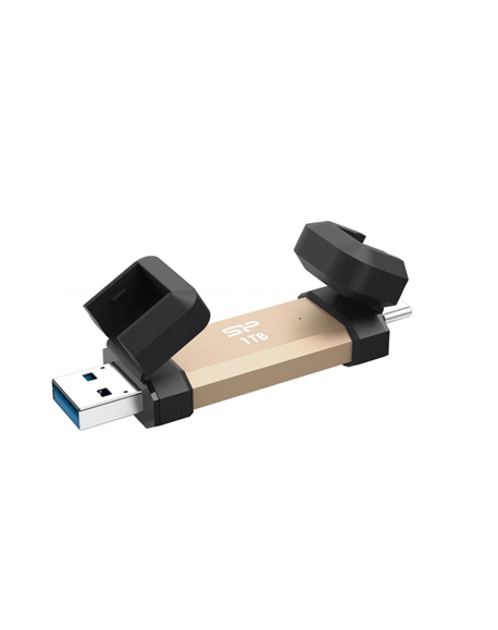 Silicon Power DS72 | 1000 GB | USB Type-A and USB Type-C 3.2 Gen 2 | Gold