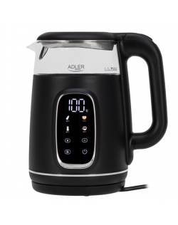 Adler Kettle with LED Display | AD 1305 | Electric | 2200 W | 1.7 L | Plastic | 360° rotational base | Black/Silver