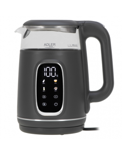 Adler Kettle with LED Display | AD 1305 | Electric | 2200 W | 1.7 L | Plastic | 360° rotational base | Grey