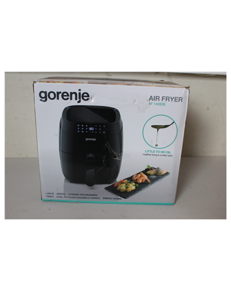 SALE OUT. Gorenje AF1409DB Fryer, 3,5 L, 1400 W, Black | Gorenje | Air Fryer | AF1409DB | Power 1400 W | Capacity 3.5 L | Black 