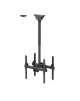 Neomounts NM-C440DBLACK Dual monitor/TV mount ceiling | Adjustable Height, Rotate, Tilt, Swivel | 32-60 " | Maximum weight (capa