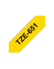Brother | TZe-651 Laminated Tape | Black On Yellow | TZe | 8 m | 2.4 cm