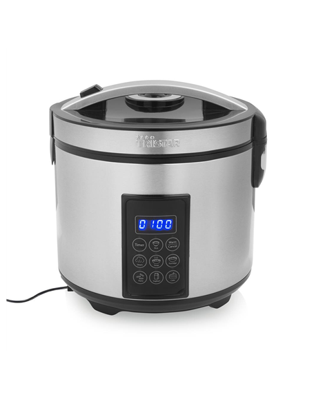 Tristar Digital Rice and Steam Cooker | RK-6138 | 900 W | 2.2 L | Number of programs 7 | Grey