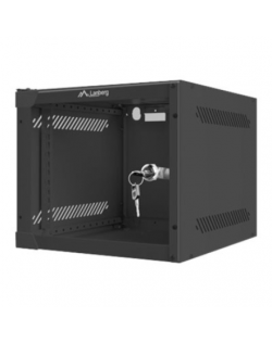 Lanberg Rack cabinet 10" wall-mount 4U/280x310 (flat pack) with glass door, black | Lanberg