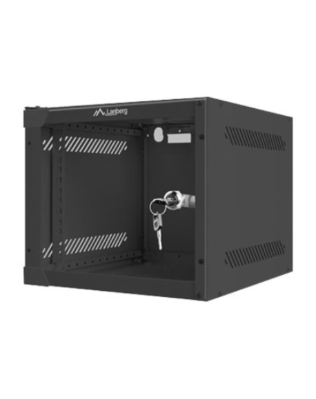 Lanberg Rack cabinet 10" wall-mount 4U/280x310 (flat pack) with glass door, black | Lanberg