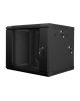 Lanberg Rack cabinet 19" double-section wall-mount 9U/600x600 (flat pack), black | Lanberg