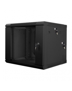 Lanberg Rack cabinet 19" double-section wall-mount 9U/600x600 (flat pack), black | Lanberg
