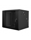 Lanberg Rack cabinet 19" double-section wall-mount 9U/600x600 (flat pack), black | Lanberg