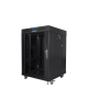 Lanberg Rack cabinet 19" free-standing 15U/600x600 (flat pack) with glass door lCD V2, black | Lanberg