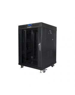 Lanberg Rack cabinet 19" free-standing 15U/600x600 (flat pack) with glass door lCD V2, black | Lanberg