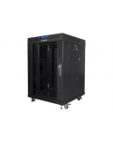 Lanberg Rack cabinet 19" free-standing 15U/600x600 (flat pack) with glass door lCD V2, black | Lanberg