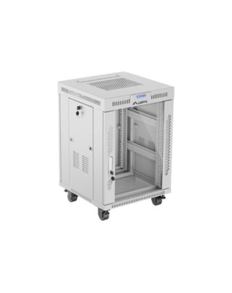 Lanberg Rack cabinet 19" free-standing 15U/600x600 (flat pack) with glass door ICD V2, grey | Lanberg
