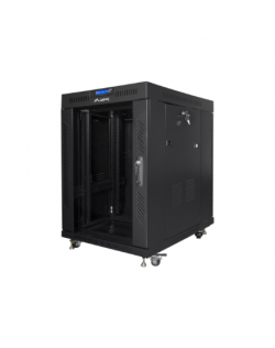 Lanberg Rack cabinet 19" free-standing 15U/600x800 (flat pack) with glass door lCD V2, black | Lanberg