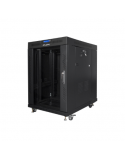 Lanberg Rack cabinet 19" free-standing 15U/600x800 (flat pack) with glass door lCD V2, black | Lanberg