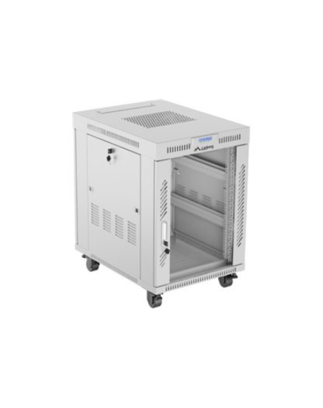 Lanberg Rack cabinet 19" free-standing 15U/600x800 (flat pack) with glass door lCD V2, grey | Lanberg