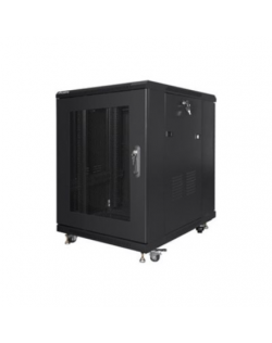 Lanberg Rack cabinet 19" free-standing 15U/600x800 (flat pack) with mesh door, black | Lanberg