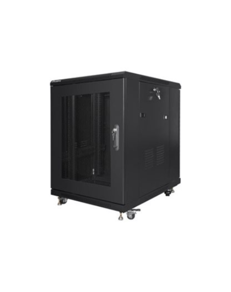 Lanberg Rack cabinet 19" free-standing 15U/600x800 (flat pack) with mesh door, black | Lanberg