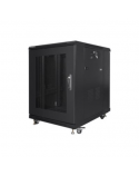 Lanberg Rack cabinet 19" free-standing 15U/600x800 (flat pack) with mesh door, black | Lanberg