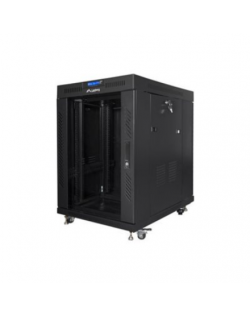 Lanberg Rack cabinet 19" free-standing 15U/800x1000 (flat pack) with glass door lCD V2, black | Lanberg