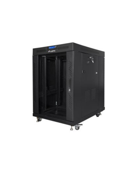 Lanberg Rack cabinet 19" free-standing 15U/800x1000 (flat pack) with glass door lCD V2, black | Lanberg