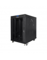 Lanberg Rack cabinet 19" free-standing 15U/800x1000 (flat pack) with glass door lCD V2, black | Lanberg
