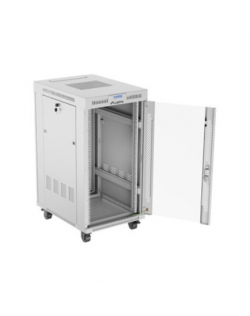 Lanberg Rack cabinet 19" free-standing 22U/600x800 (flat pack) with glass door lCD V2, grey | Lanberg