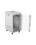 Lanberg Rack cabinet 19" free-standing 22U/600x800 (flat pack) with glass door lCD V2, grey | Lanberg