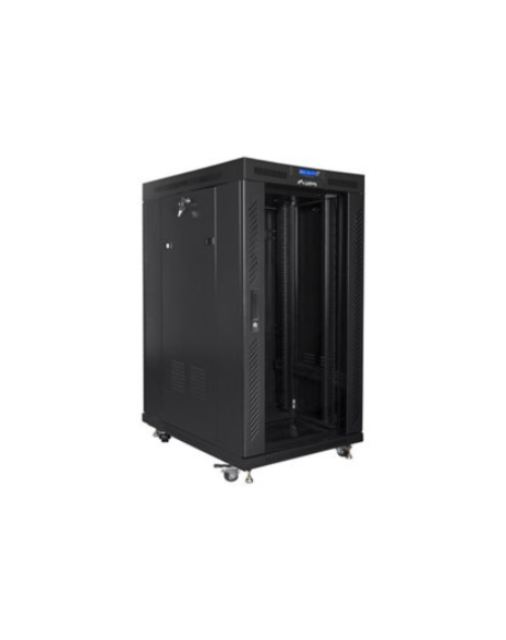 Lanberg Rack cabinet 19" free-standing 22U/800x1000 (flat pack) with glass door lCD V2, black | Lanberg