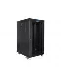 Lanberg Rack cabinet 19" free-standing 22U/800x1000 (flat pack) with glass door lCD V2, black | Lanberg