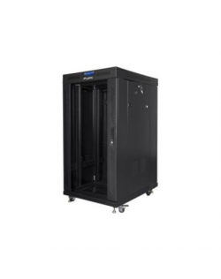 Lanbger Rack cabinet 19" free-standing 22U/800x800 (flat pack) with glass door lCD V2, black | Lanberg