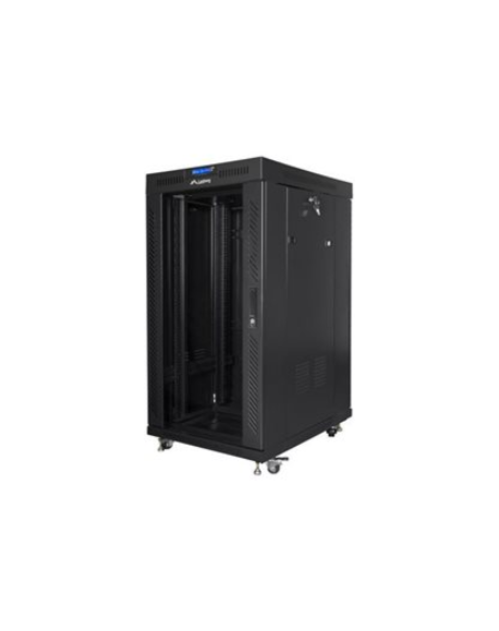 Lanbger Rack cabinet 19" free-standing 22U/800x800 (flat pack) with glass door lCD V2, black | Lanberg