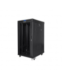 Lanbger Rack cabinet 19" free-standing 22U/800x800 (flat pack) with glass door lCD V2, black | Lanberg