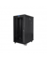 Lanbger Rack cabinet 19" free-standing 22U/800x800 (flat pack) with glass door lCD V2, black | Lanberg