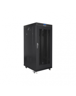 Lanberg Rack cabinet 19" free-standing 22U/800x800 (flat pack) with glass door lCD V2, black | Lanberg
