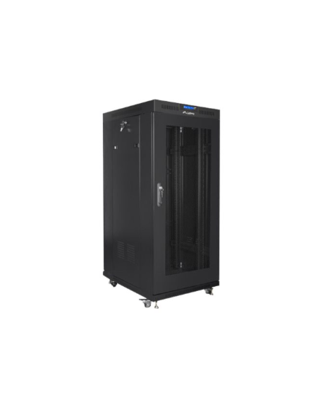 Lanberg Rack cabinet 19" free-standing 22U/800x800 (flat pack) with glass door lCD V2, black | Lanberg