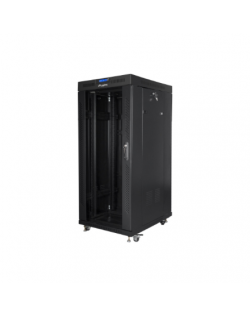 Lanberg Rack cabinet 19" free-standing 27U/600x800 (flat pack) with glass door lCD V2, black | Lanberg