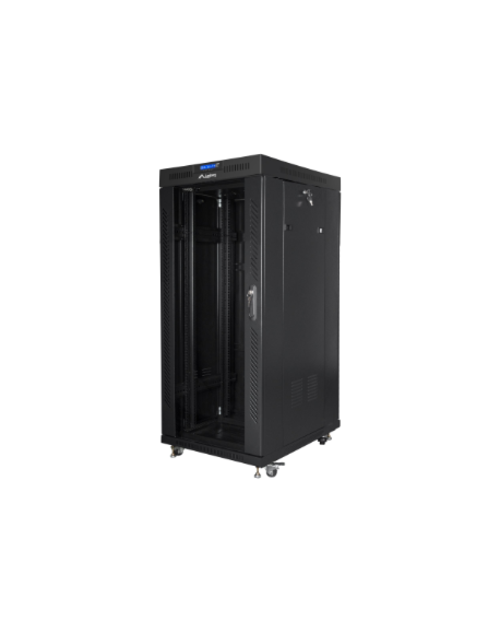 Lanberg Rack cabinet 19" free-standing 27U/600x800 (flat pack) with glass door lCD V2, black | Lanberg