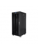 Lanberg Rack cabinet 19" free-standing 27U/600x800 (flat pack) with glass door lCD V2, black | Lanberg